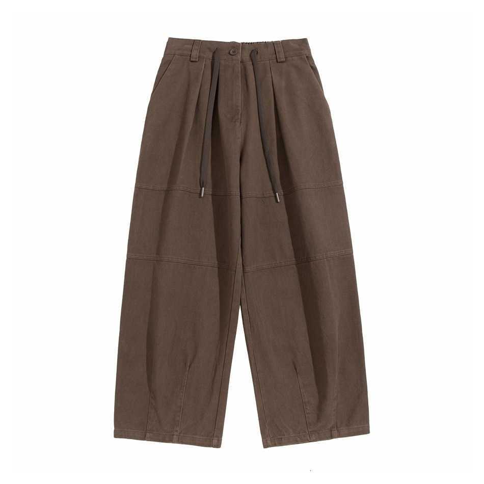 Men Japanese RETRO Casual Pants Streetwear Fashion Loose Wide Leg Cotton Cargo Pants Women Campus s Couple Trousers D260916