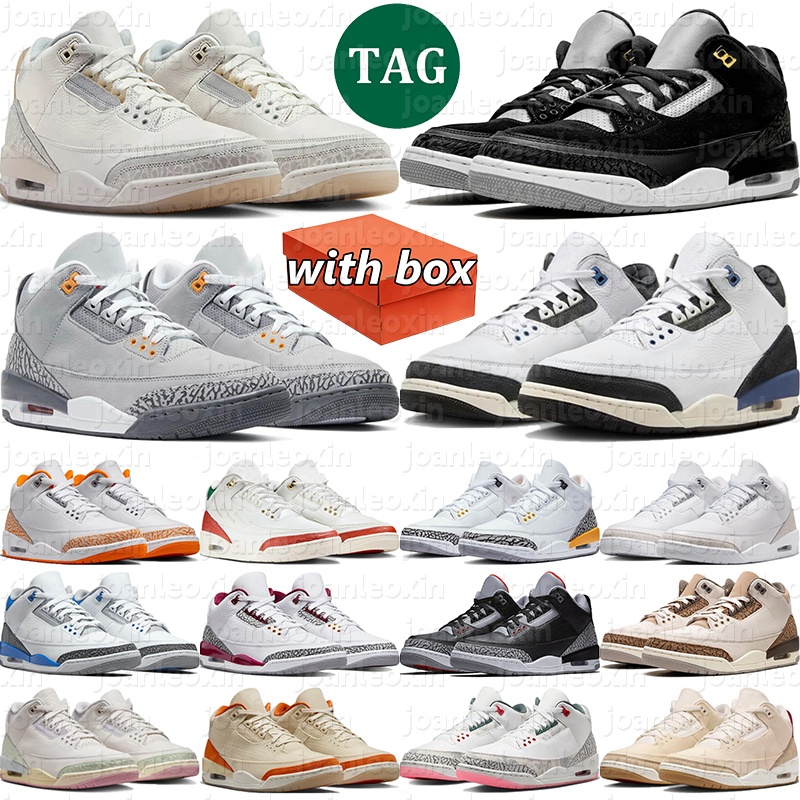 designer basketball shoes 3s mens sneakers 3 woman trainers Fire Red Black Cat White Cement Fear True Blue jogging walking shoe with box Luxury Free