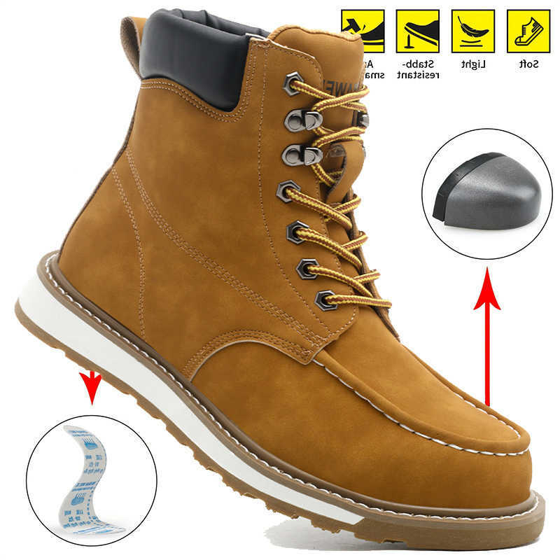 Top Outdoor Factory Work High Protective Shoes Mens Safety Shoes Anti Smashing Anti Piercing Wear Resistant Work Boot Anti Slip D260916