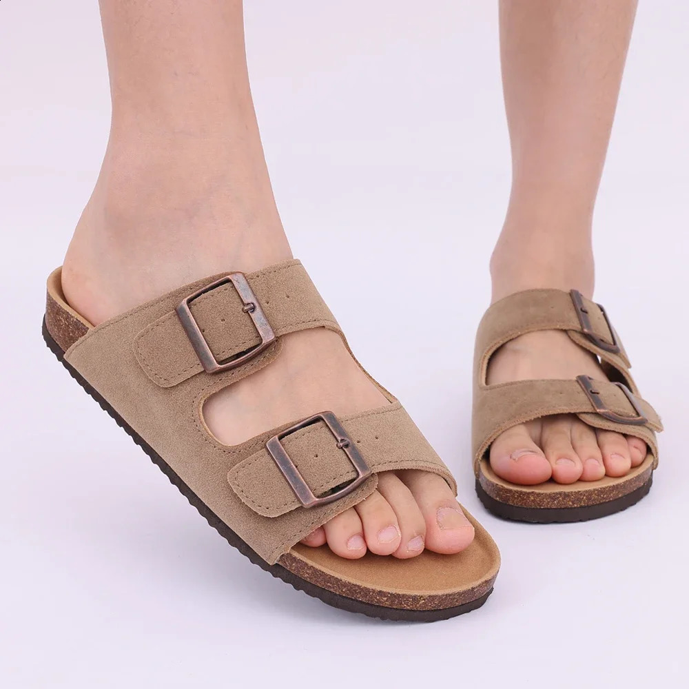 Evshine Women Clogs Sandals Cork Slippers Outdoor Beach Summer Flat With Double Buckle Nonslip 260917