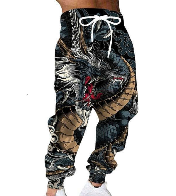 2026 Fashion New Limited Edition Five Claw Golden Dragon Texture 3D Printed Loose Outdoor Hip Hop Street Casual Sports Pants D260916