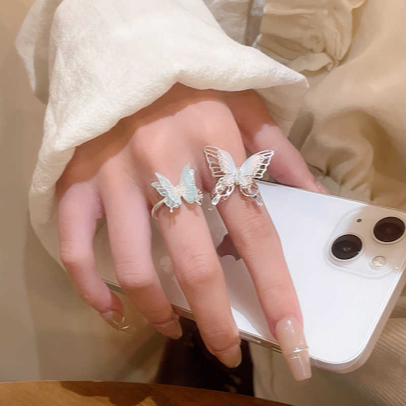 New 2026 Style Super Fairy Temperament Butterfly Women's Ring Light Temperament Multifunctional Open Finger Ring S2609164PEM