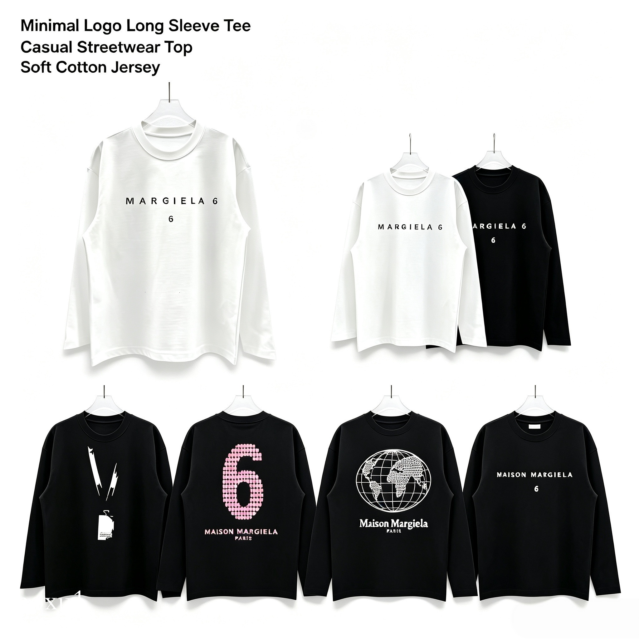 Designer Fashion T shirt Trendy Apparel Pure Cotton Double Yarn Mens T-Shirt Long Sleeve High Quality casual chic