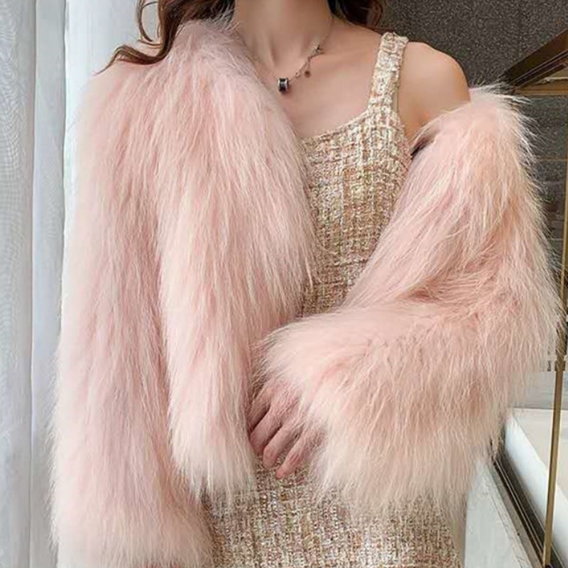 Womens Round Neck Pink Short Outer Jacket Long Sleeve Relaxed Fit Stylish Layered Piece For Cold Season Daily And Party Outfits