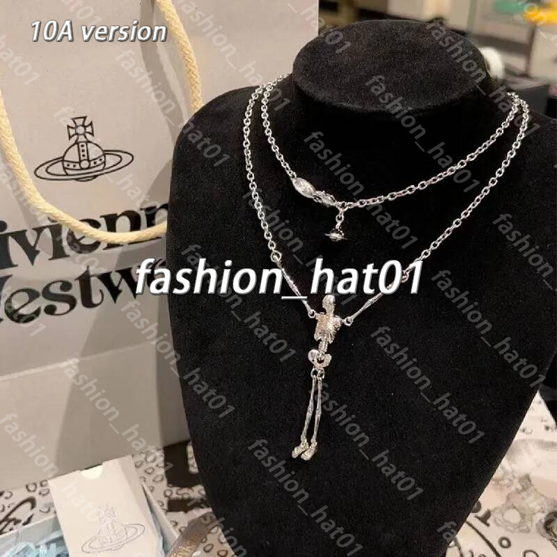 2026 AAA hot sales Designer High Version ViEmpress Dowager Skull Viviannens Necklace Feminine Crazy Personality Style Viviane Necklace 86d