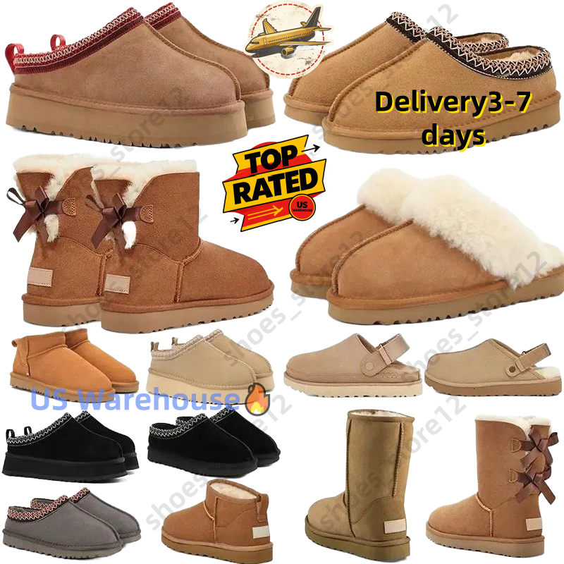 Casual Outdoor Ankle Boots Winter Warm Fuzzy Slipper Boots Women Thick Sole Suede Mules Furry Lined Slip On Snow Boots auguggs 6a