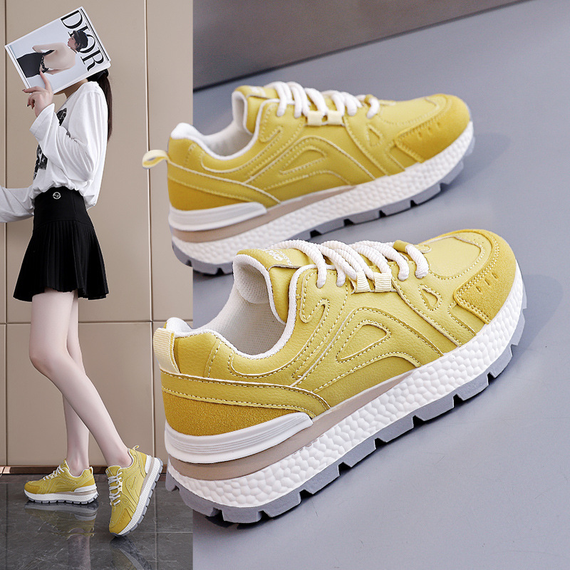 Soft-sole Women's Designer Sneakers Autumn New Hot Sale Platform Running Fashion Comfortable Height Increased Casual Shoes 8850