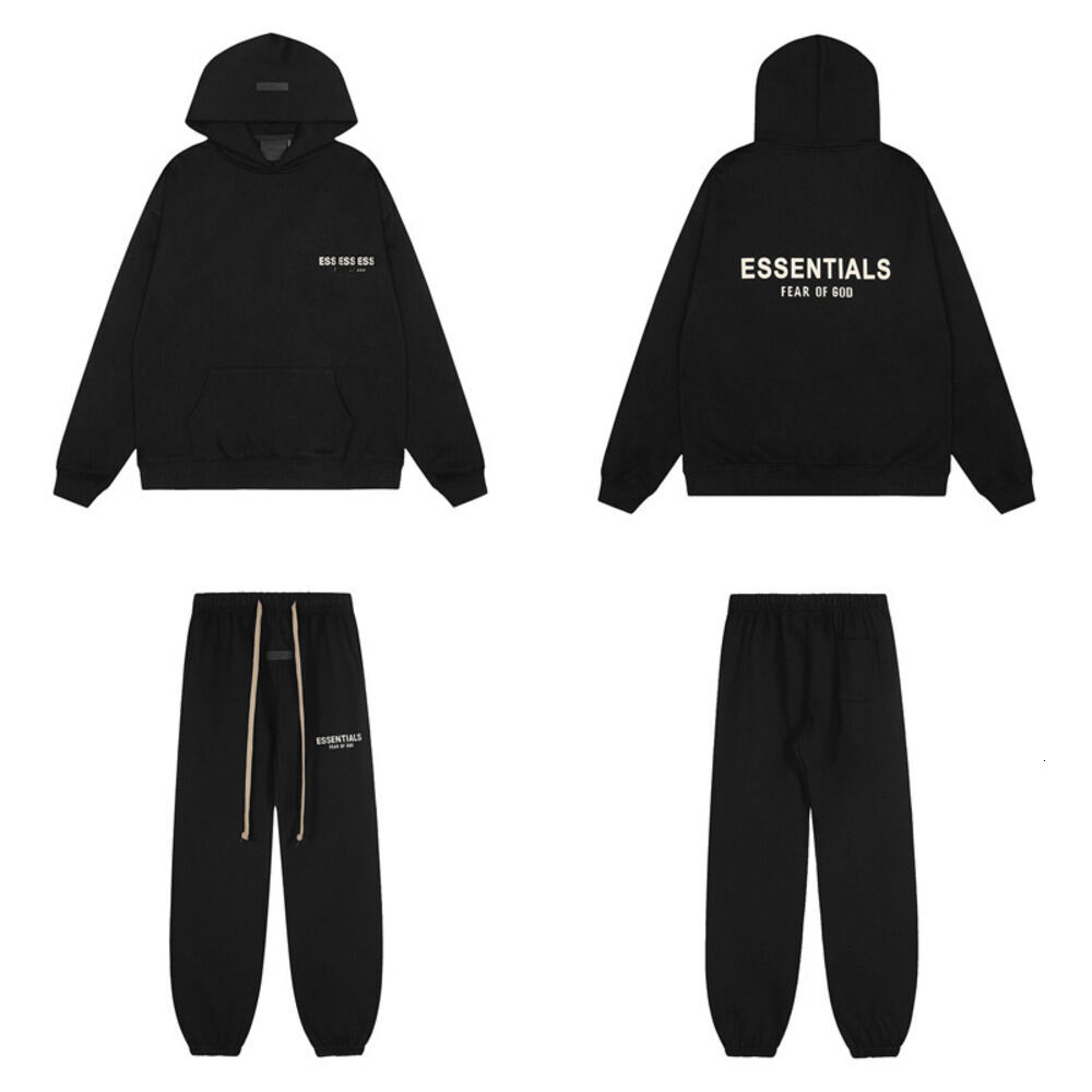 Essential Tracksuit Flocked Letter 1977 Streetwear Cotton High Quality Fashionable Hoodie Classic Tapered Joggers Set Coordinated Hot Sale Fog Track