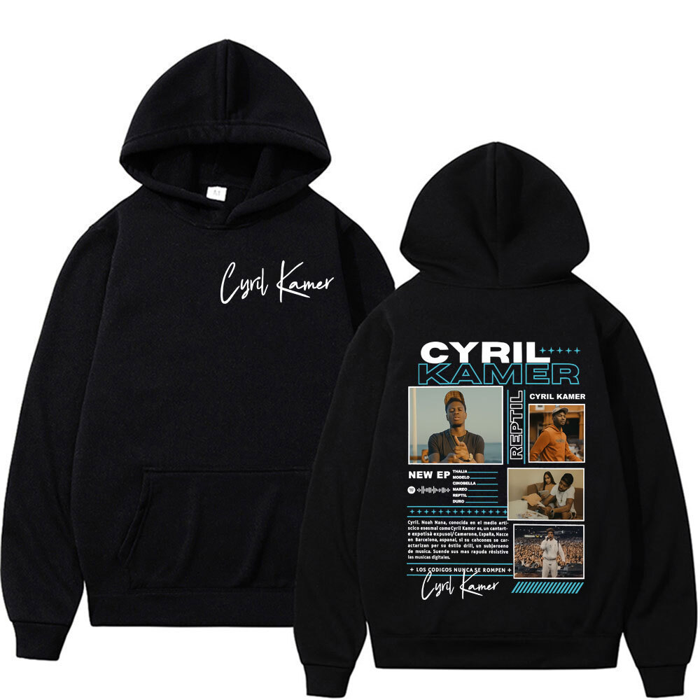 Rapper Cyril Kamer Reptil Album Tour Graphic Hoodies Men's Women Trending Vintage Pop Music Sweatshirts Long Sleeve Loose Hoodie 26L0916