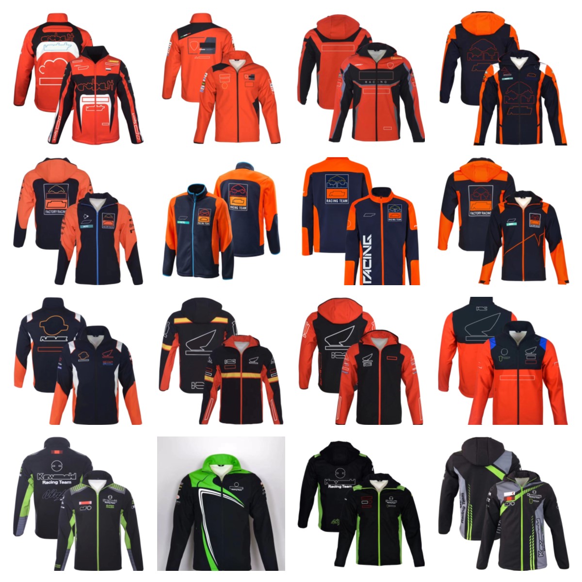 MOTO racing team uniform jacket, motorcycle riding jacket, factory printed jacket, autumn and winter stand up collar hooded jacket, windproof and wa