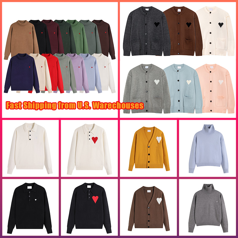 Unisex Designer sweater with Embroidered Red Heart - Luxury Brand Casual Wear Fashionable sweater Featuring Embroidery Detailing for Autumn and wint