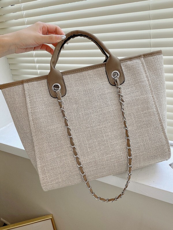Canvas For Women 2025 New Trendy Simple Tote Large Capacity Korean Style Women's Casual Handbag Shoulder Bag TB BHULAMTE