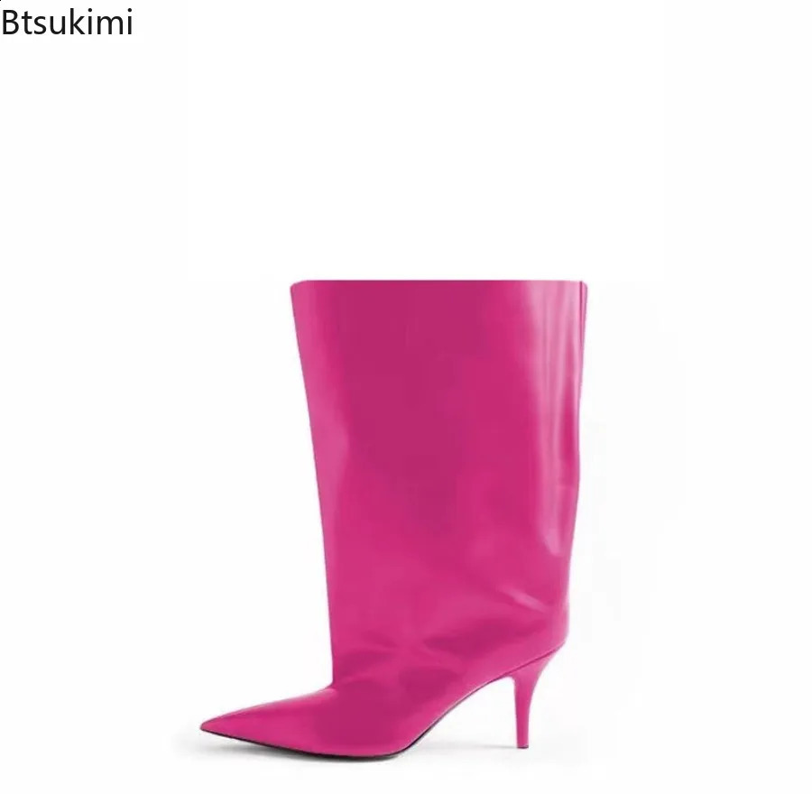 2026 Autumn Winter Womens Boots Fashion Solid Pointed Thick Style High Heels Ankle Banquet Modern Boot 3544 Plus Size 260917