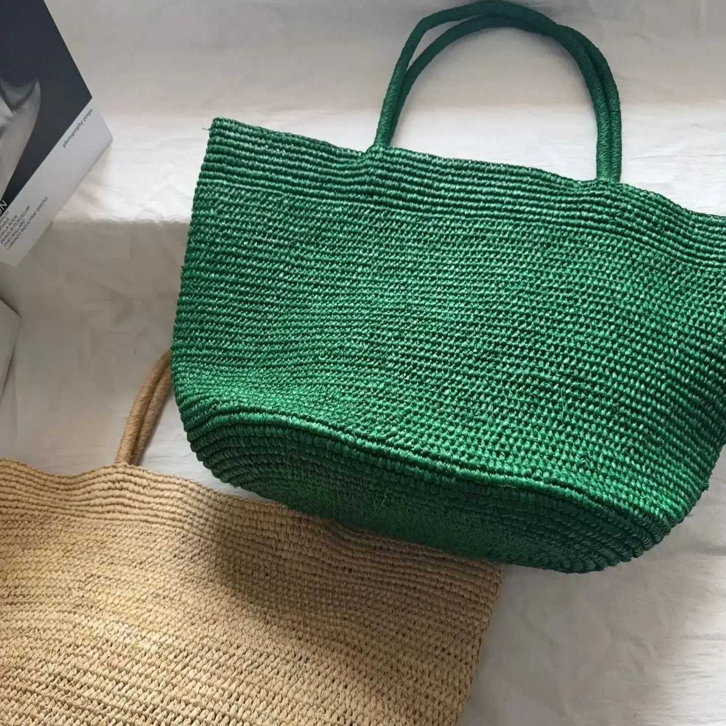 Designer Rattan 2026 Large Handwoven Tote Bag for Wen Natural Str Beach Bag Purse Luxury Shoder Bags Handbag Summer J260916