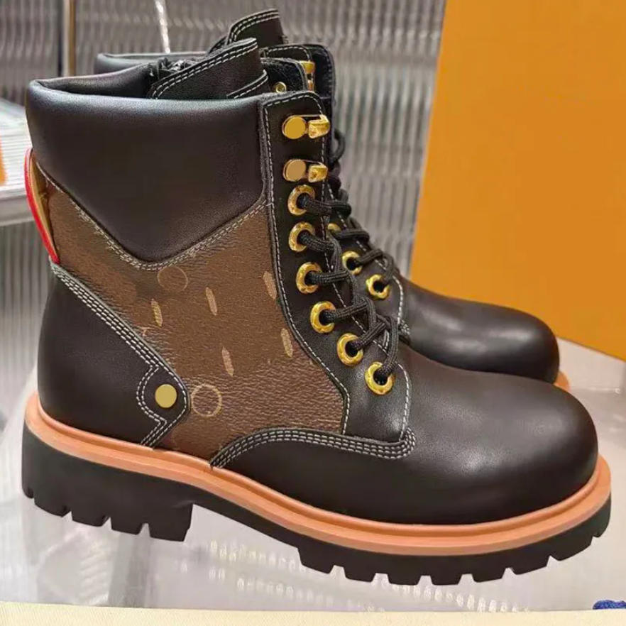2026 Designer Remix Boots Cowhide Round Toe Toe Combat Boots Short Shaft Martin Boots For Men Women Winter Snow Rain Platform Boot Size 35-46