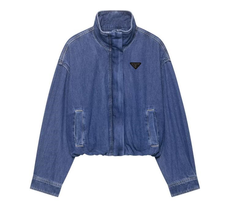 Women's desinger jackets zipper up cardigan Washed denim jacket Casual luxury metal logo outfit women coats