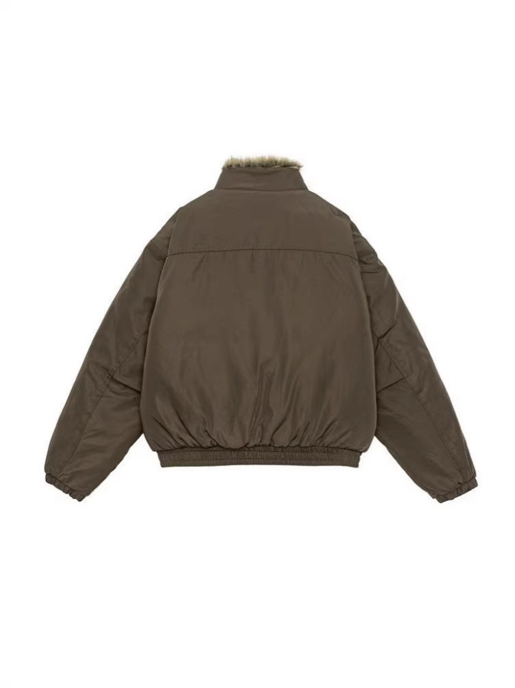 Mens Jackets Designer Windbreaker Fur Collar Bomber Jacket Casual Daily Wear Streetwear Style Warm Winter Outfit Brown cb