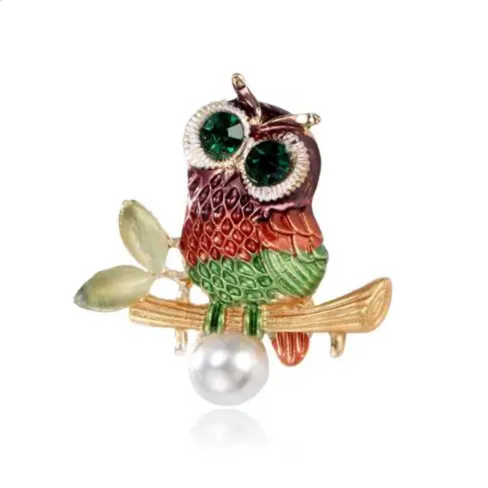 dripping New cartoon oil owl brooch for women simple and fashionable temperament versatile bird chest decoration brooch J260915