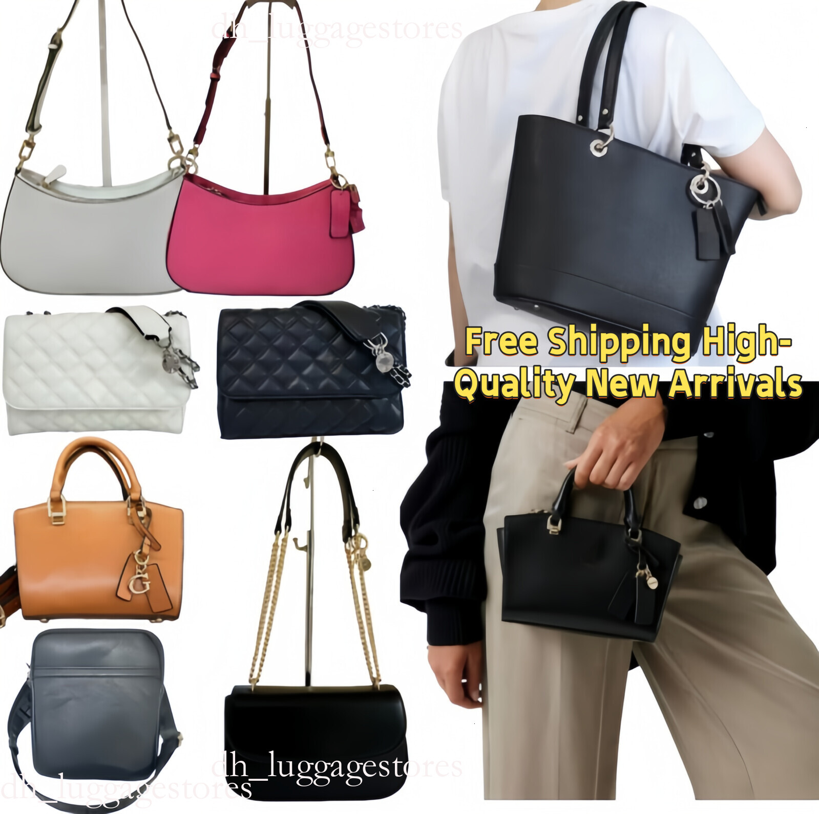2026 guesss bag New Arrival High Quality Chain Handle Handbag Printed Lightweight Shopping Tote LargeCapacity Shoulder Bag European and American Sty