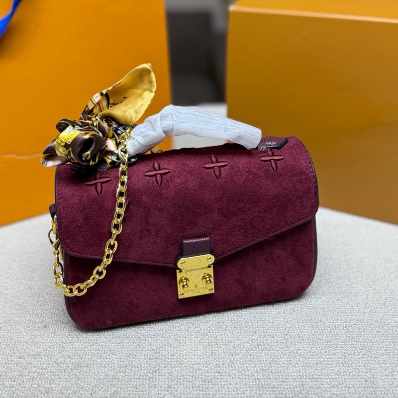 12A Designer Fashionable Women's Metis East West Embroidered Postman Bag Ladies Vintage Suede Embroidered Crossbody Bag Single Shoulder Handbag