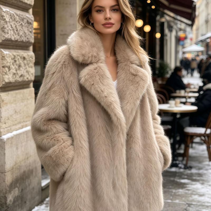 Veste ouverte mi-longue à revers cranté pour femme, surdimensionnée, manches longues, coupe décontractée, vêtements d'extérieur polyvalents pour