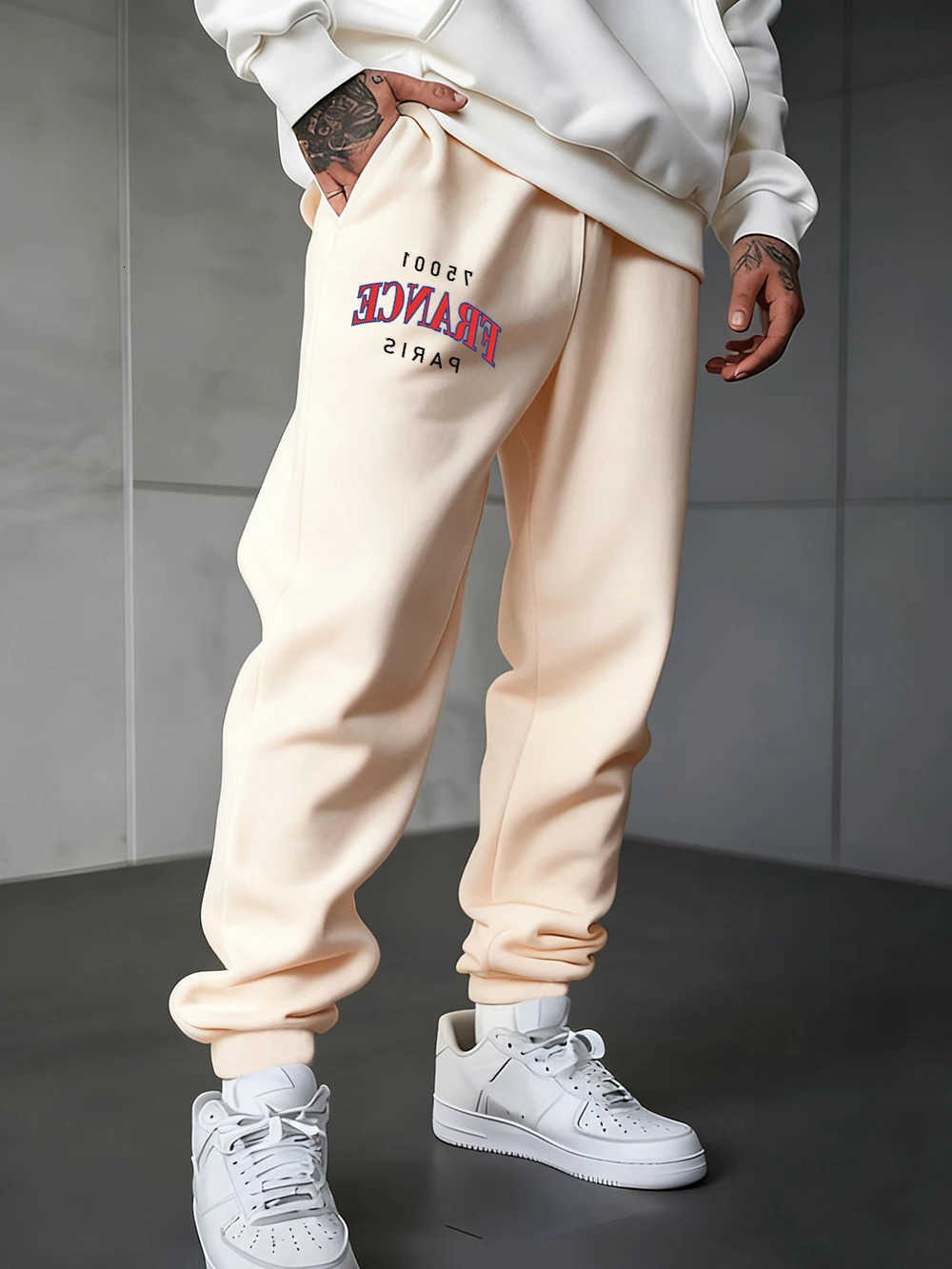 Paris Letter Sweatpants France Men'S Winter Trousers Elastic Waist Loose Jogger Pants Basics WarmClothes D260916