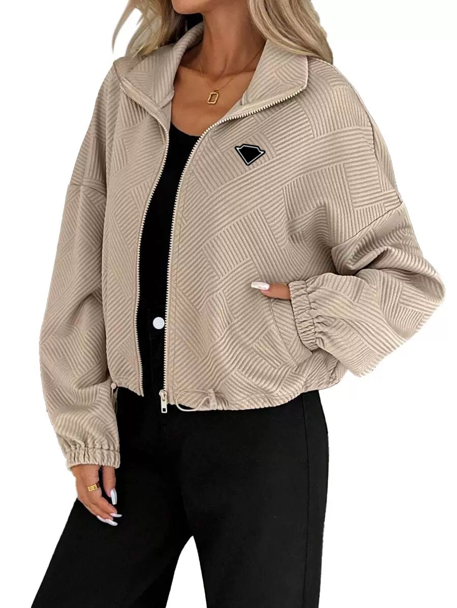 2027 New women's Women's outerwear jacket hoodie trend American spicy girl solid color air layer material loose hooded hoodie women's