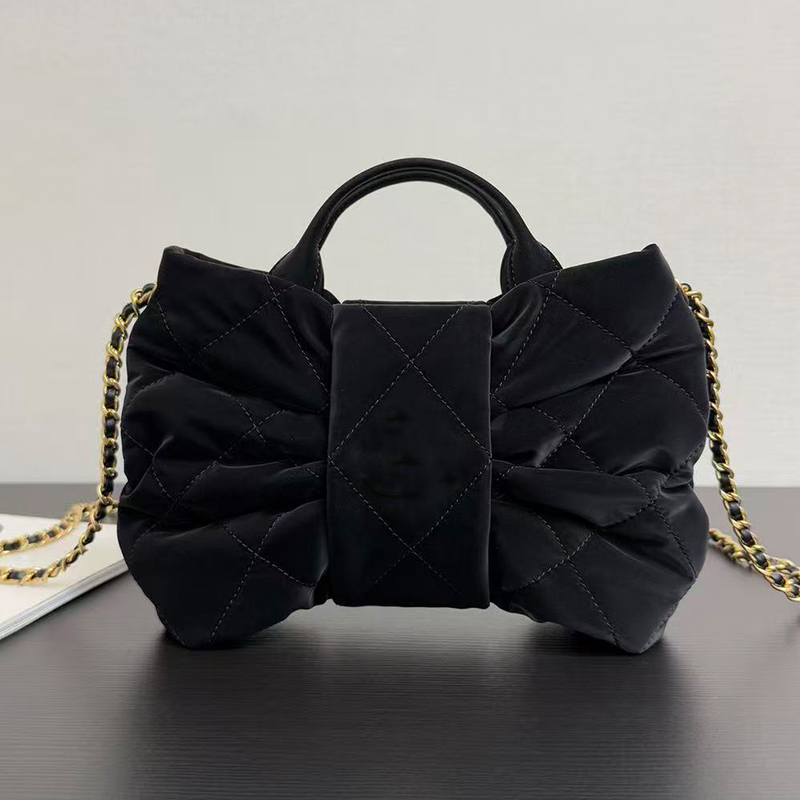shoulder bag bow bag tote bag mirror quality designer bag soft leather top handle handbag chain strap crossbody bag large capacity elegant bag for w