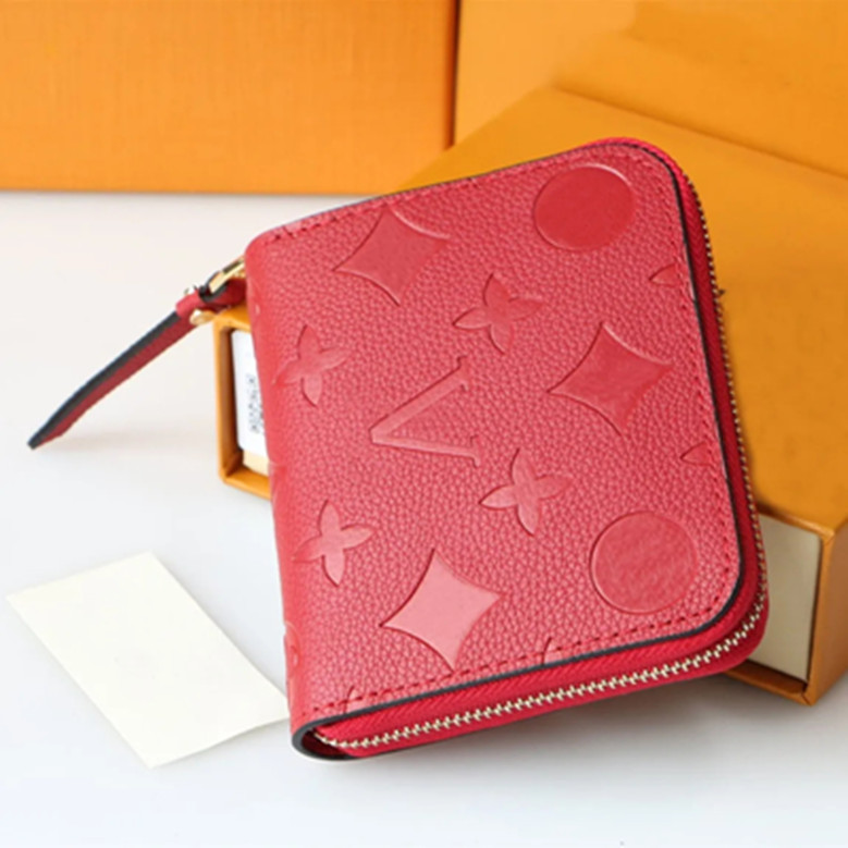 Top quality Fashion designer wallets luxury womens short purses embossed flower letters credit card holders ladies plaid money clutch bags with box