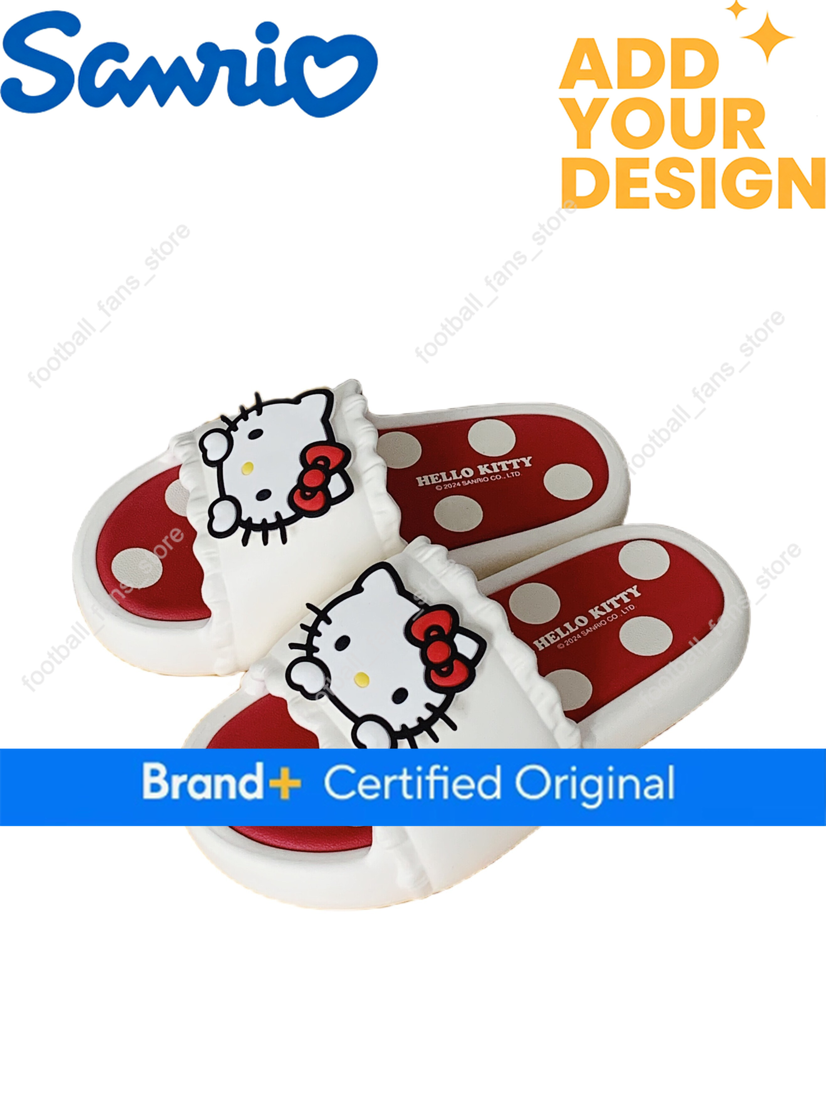Thin Strap Sanrio Collaboration Hello Kitty Parent-Child Slip-On Girls, Non-Slip Summer Home Slippers for Women