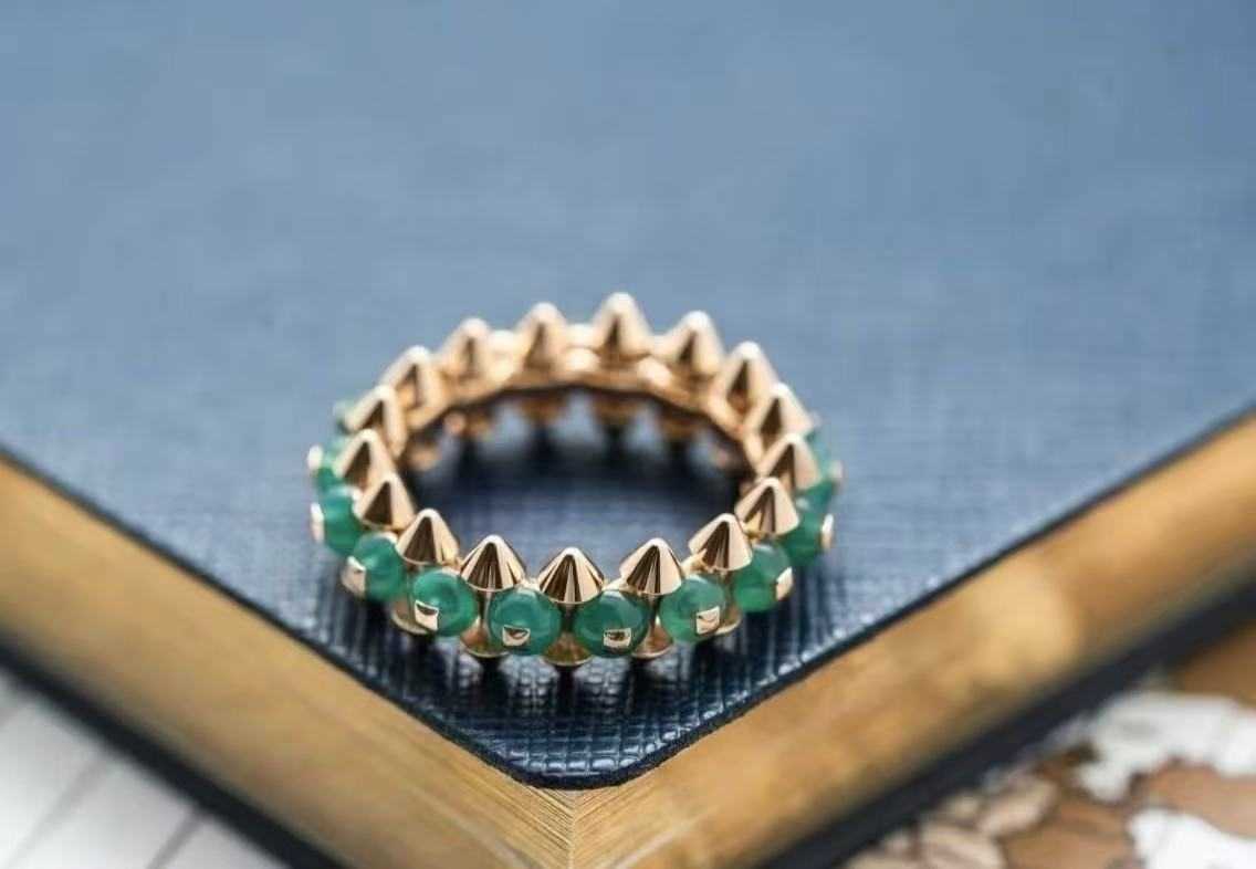 Ring New Europe America top selling pentagram love dia ring rose gold electroplated with micro inlaid zircon men and women Star rings Jewelry S26091