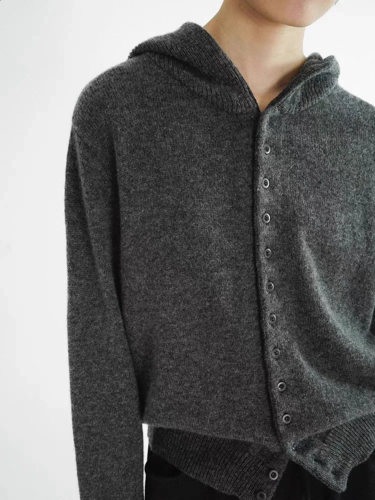 Autumn/Winter hooded cardigan women 100% pure cashmere sweater European thick hooded autumn knitted jacket 260916