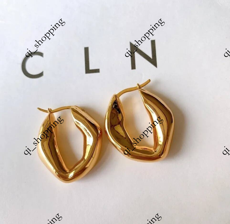 Simple INS Designer Irregular Hoop Earring Fashionable Brass Eardrop aretes orecchini for Women Party Wedding Jewelry High Quality Lovers Gift