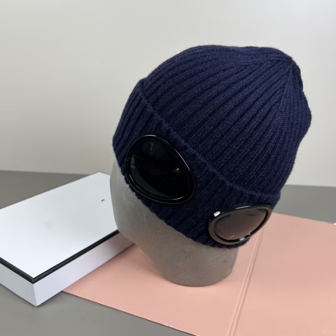 Pilot Knit Hat Winter Wool Hat for Men and Women, Outdoor Versatile Goggles, Couple's Cold-Weather Headwear