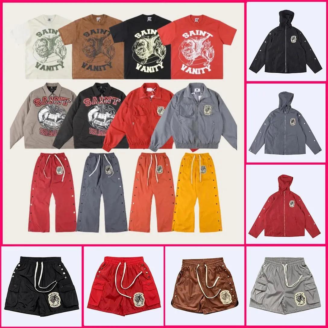 Saint Vainty Mens T-shirt Designer Saint Vanity Shirt Ensemble court Survêtement Veste à capuche Streetwear Unisexe Manches Été Vintage Imprimer