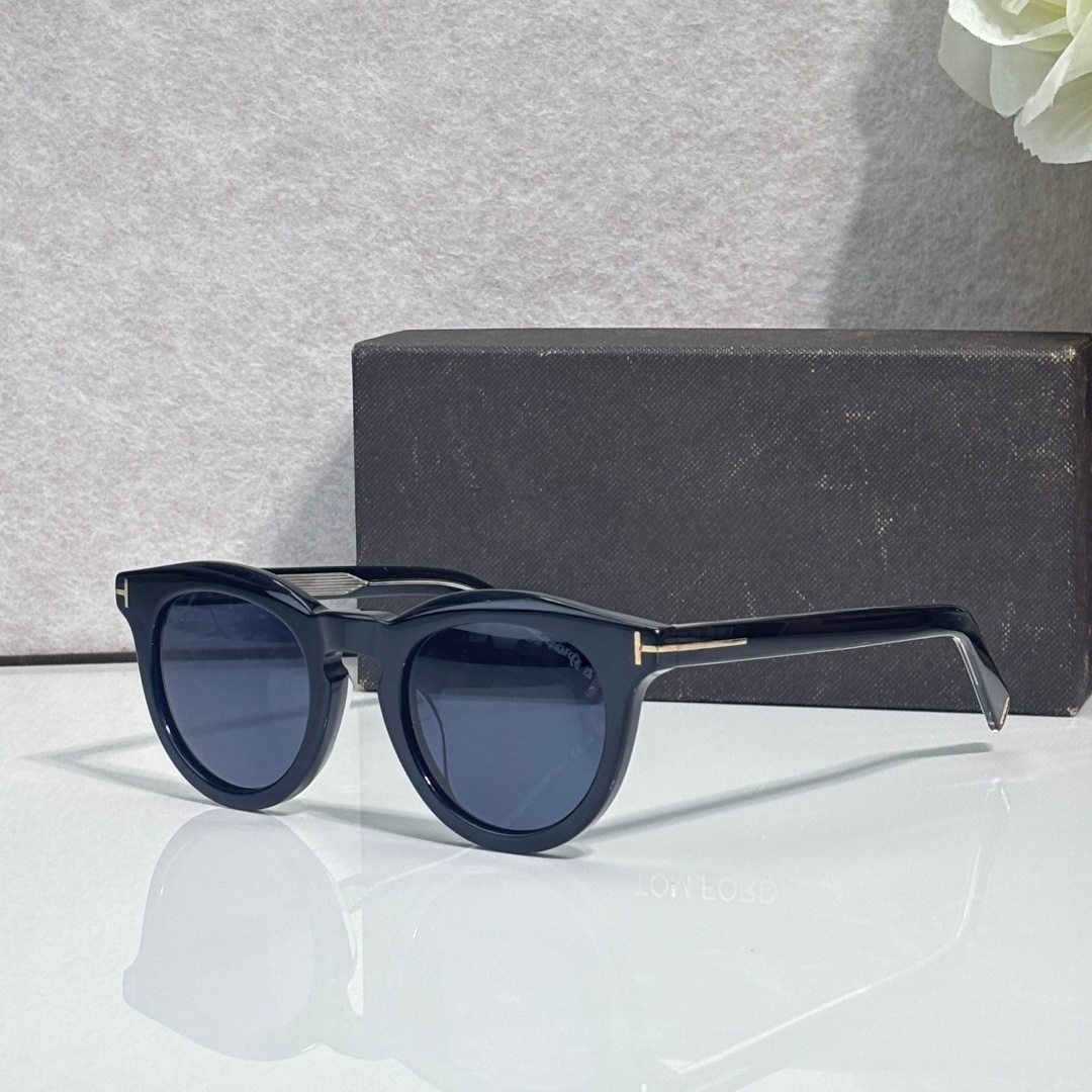 Unisex Retro Round Panto Acetate Sunglasses Thick Full Frame T Shape Gold Metal Ornament UV400 Solid Gradient Lens Vintage Luxury Men Women Eyewear