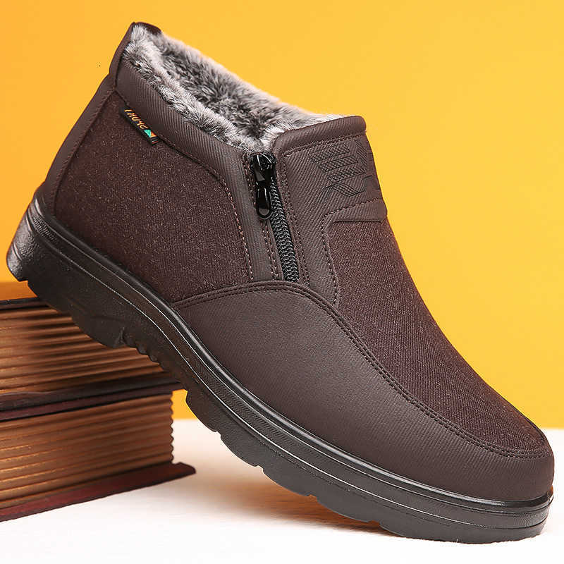 Top 2026 High New Winter Men's Cotton Shoes with Thick Fleece Warm Waterproof Anti Slip Oversized Unisex Boots for Men D260916