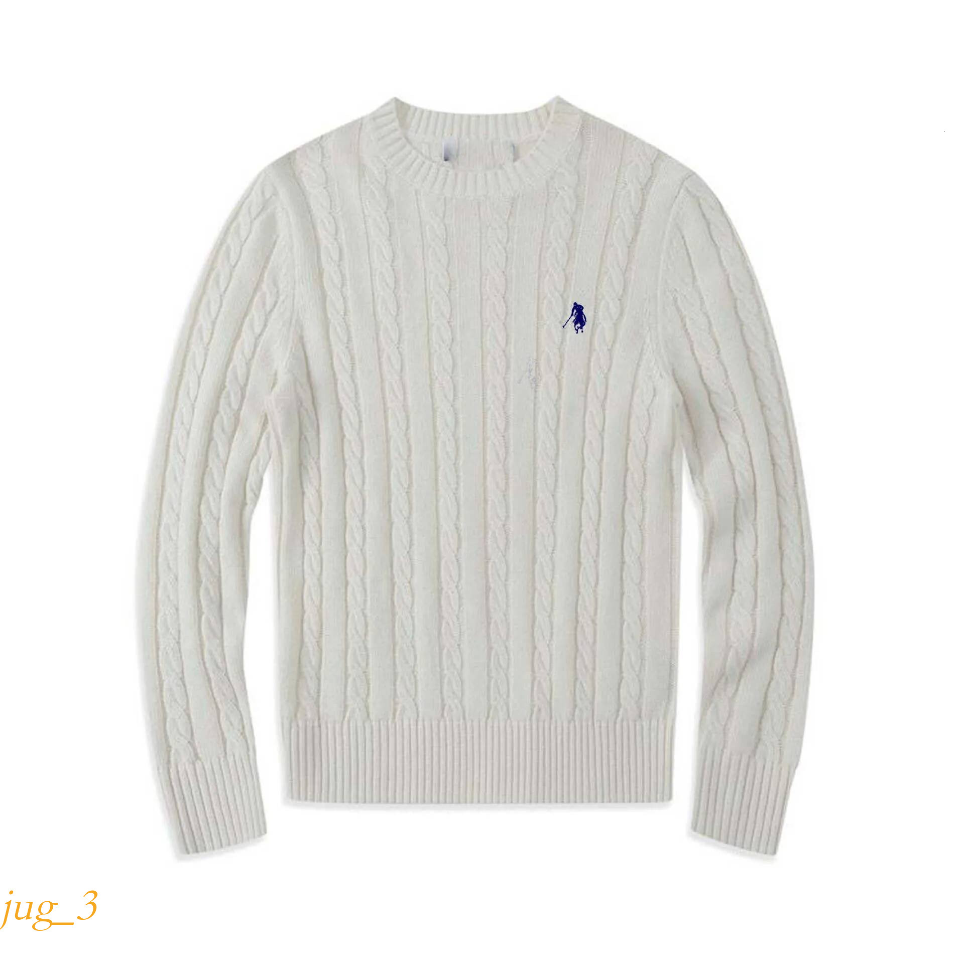 polo Autumn Winter Round Neck Cable Knit Sweater Men Business Casual Wool Blend Polo Pony Label Couple Knitwear 995