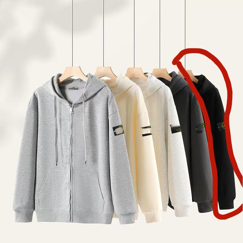 Stone Men and Women Fall/Winter Hooded Sweatshirt with Zipper and Cap Comfortable and Breathable Men's and Women's Matching Sweatshirt Pul