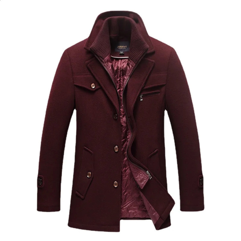 Men Cashmere Trench Coats Winter Jackets Overcoats Wool Blends High Quality Winter Coats Male Business Casual Trench Coats 5 260916