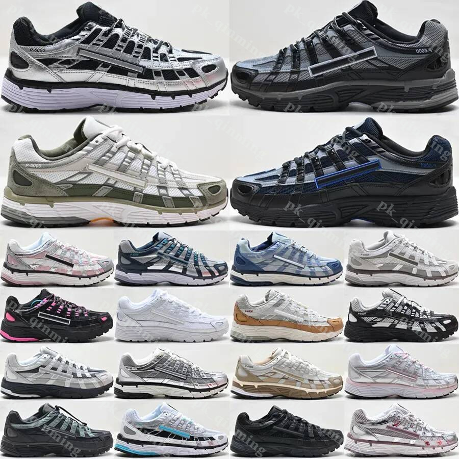 Top Quality P6000 Designer Sneakers P 6000 Running Shoes Metallic Silver Shadow grey Light Army Cargo Khaki Flat Pewter Anthracite Smoke Grey Mens W