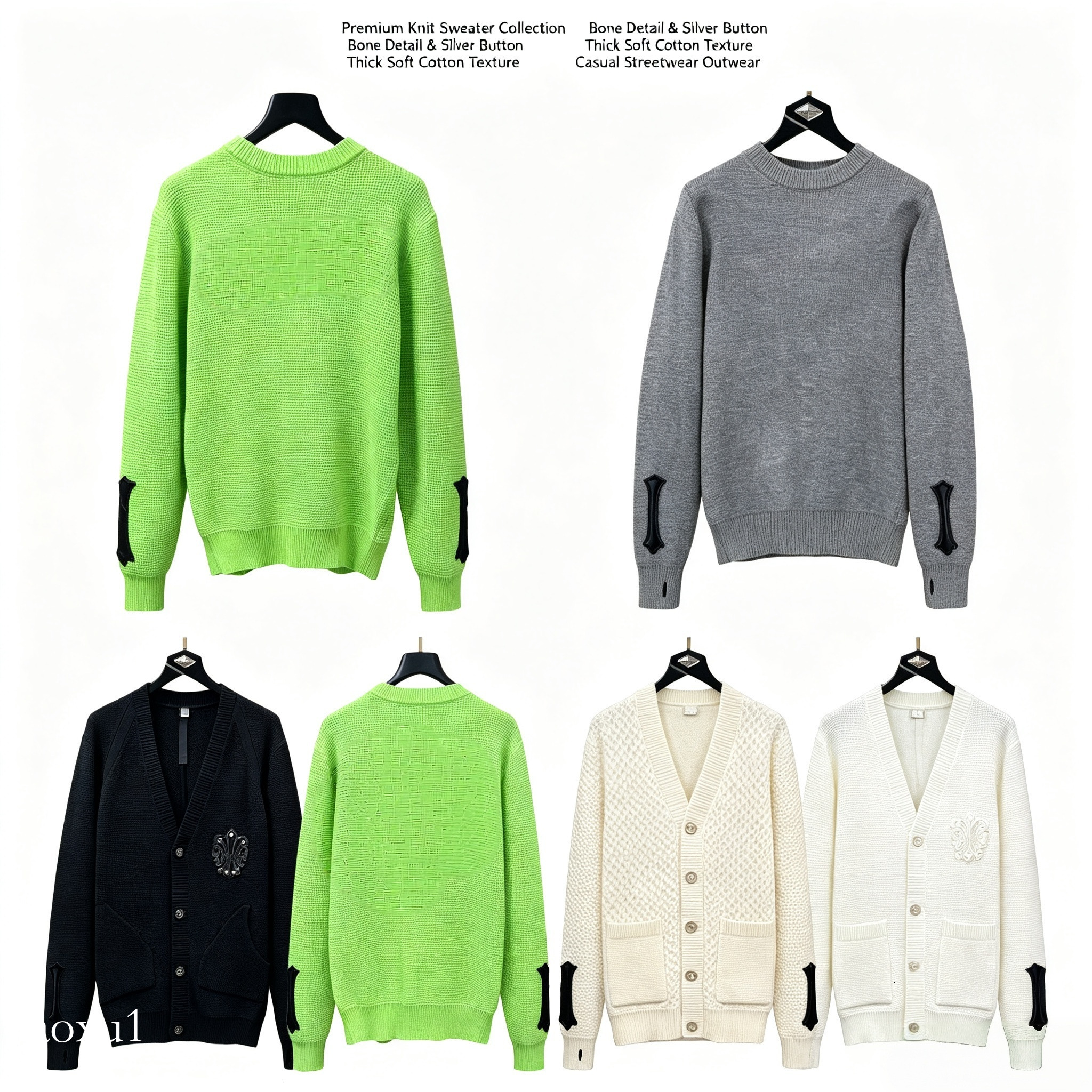 Men's chrome Sweaters Hoodie designer sweater Hoodie Pullover Sweaters Men Women Autumn Winter Business Casual Style Half Pull Jumper S-XL 677