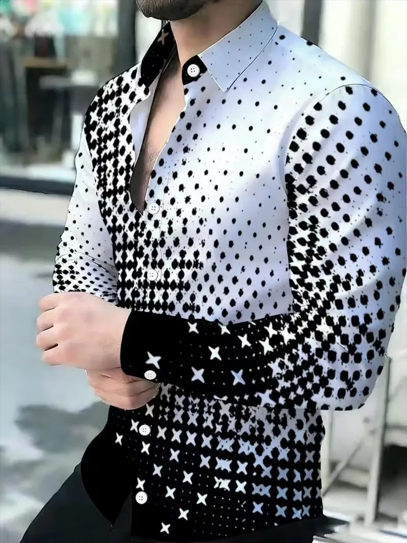 red and white vertical note art printed shirt with music theme for men's slim fit long sleeved 260828