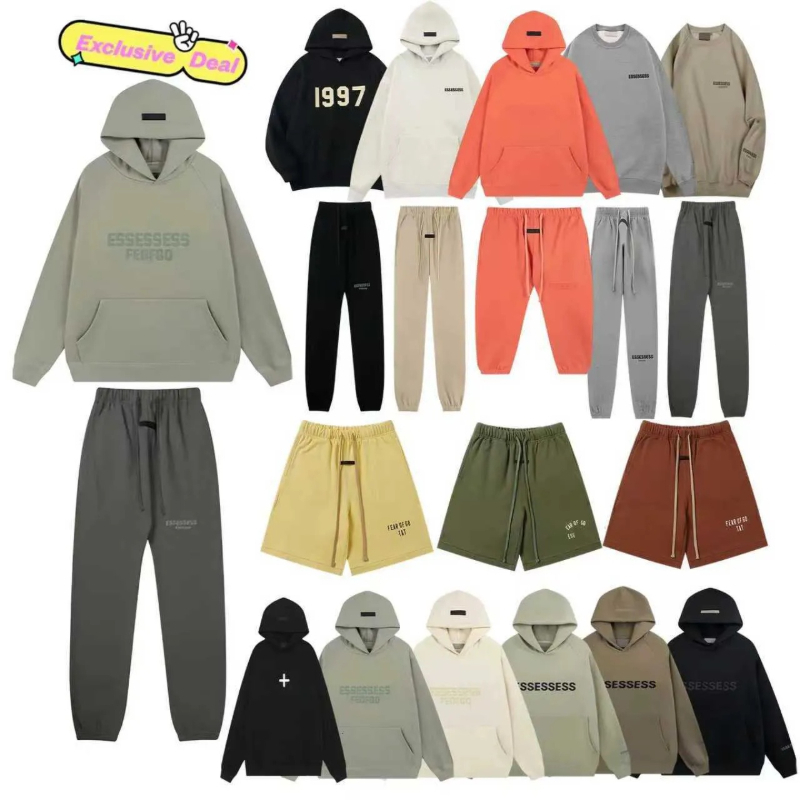 Essentials Sweatpants Mens Hoodies Designer Hoodie Man Woman Hoodys Loose Long Sleeve Pullover Letter Printed Grey Streetwear Pocket And Hat Women S