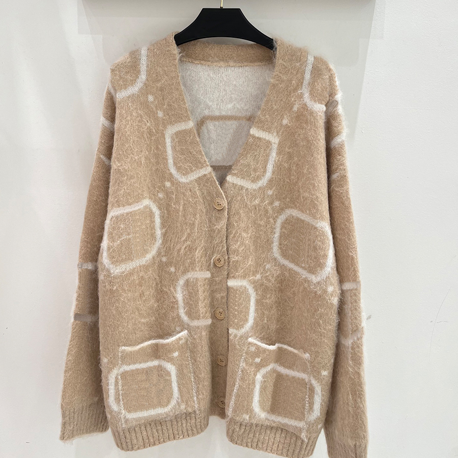 Designer Sweater Cardigan Femmes Automne Classique Cardigan Lettre Tricot Mode À Manches Longues Femmes Haut De Gamme Jacquard Cardigan Tricot Ch