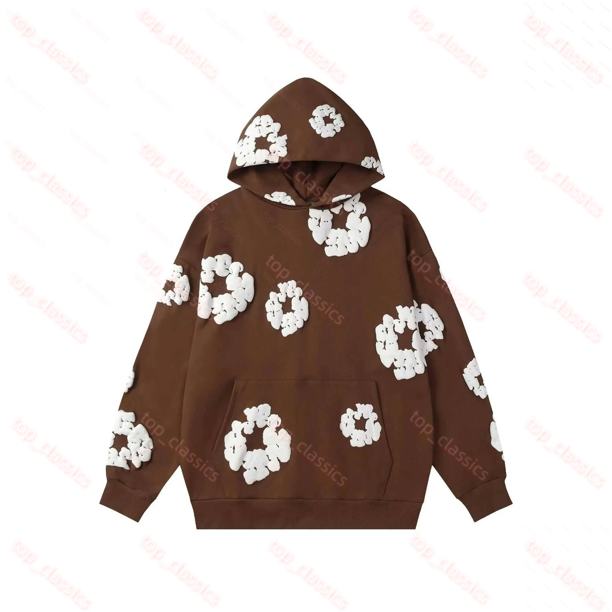 Denim Teears Hoodies Designer Mens Hoodie Hip Hop Streetwear Foam Printed Kapok Pullover Denumtear Hoodie Sweatshirts Cotton Fashion Casual Denim Ho