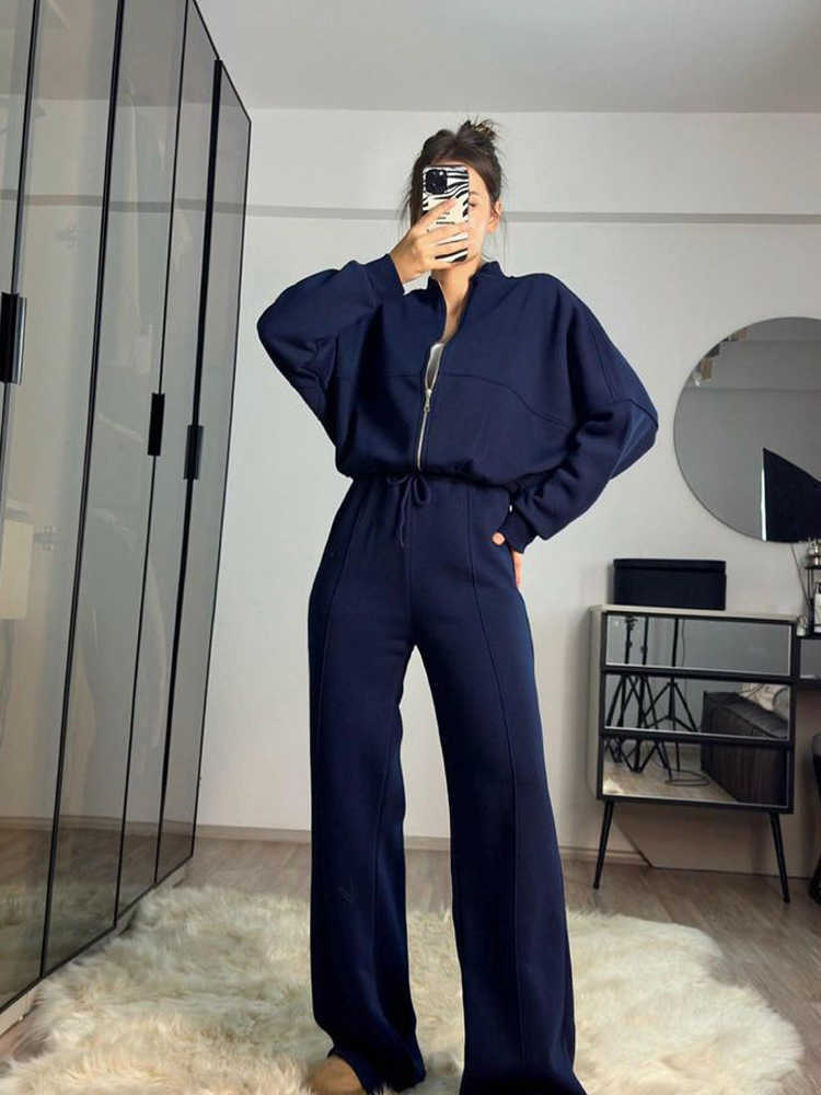 New 2022 Long Slve Half-Turtleneck Sweatshirt Knit Lace-Up Sports Pattern Outdoor Comfortable 2 Pieces Set Women's Suit Clothi S26091620BV