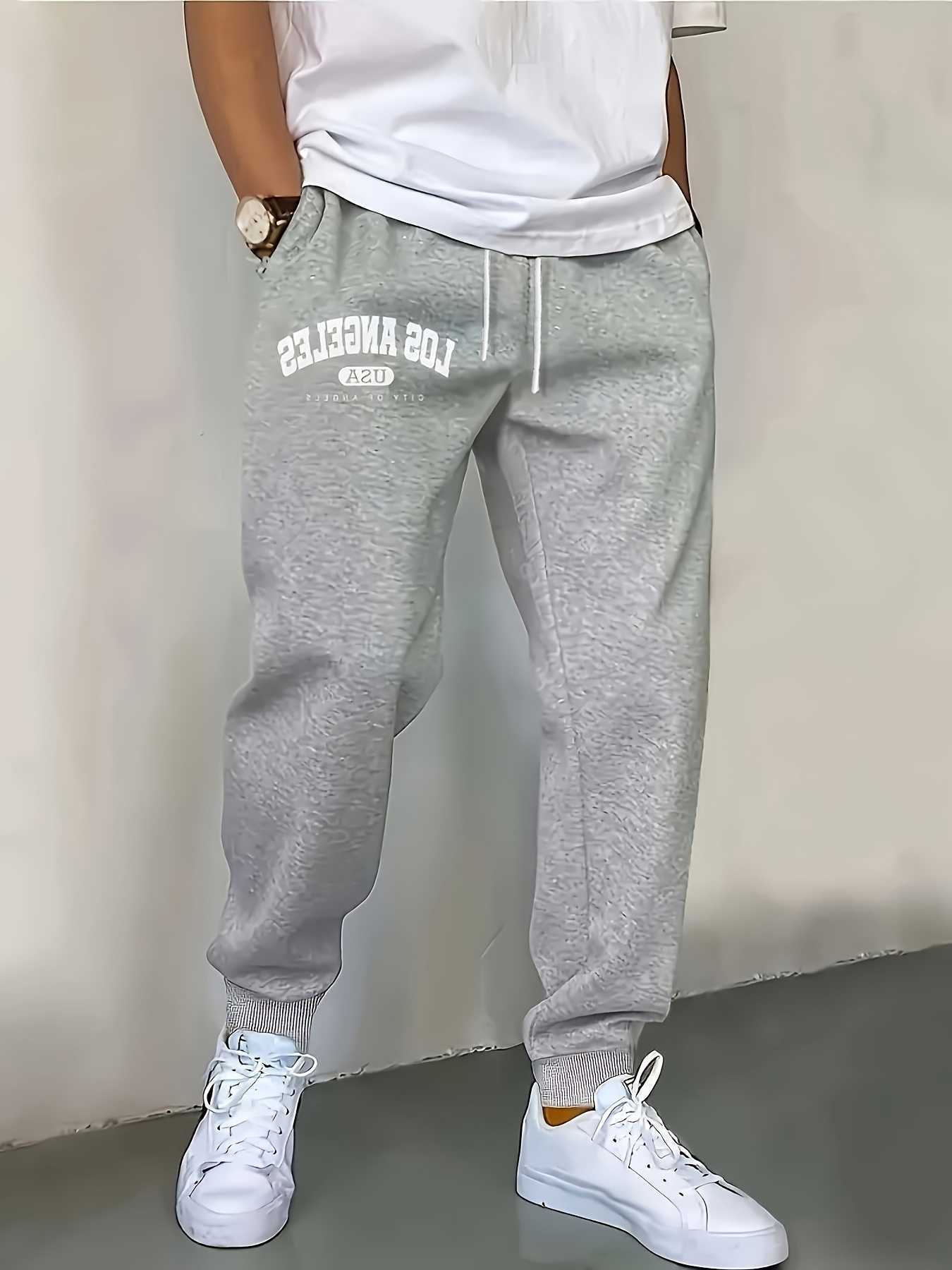 Men's autumn and winter casual home pants California print outdoor travel relaxation sports running trend loose version D260916