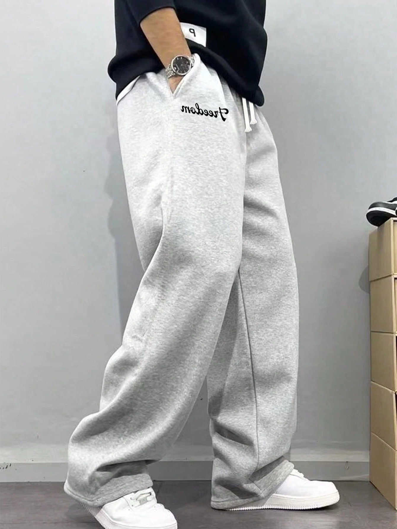 with Men's Pants Casual Sportswear A Loose Straight Cut Excellent Draping Suitable for Home and Outdoor Activities D260916