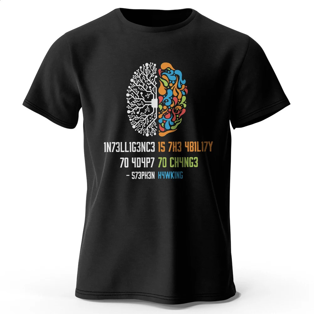 Funny Brain Power Printed 100 Cotton TShirt Soft Breathable Round Neck Short Sleeve Tee Unisex Quirky Style 260828